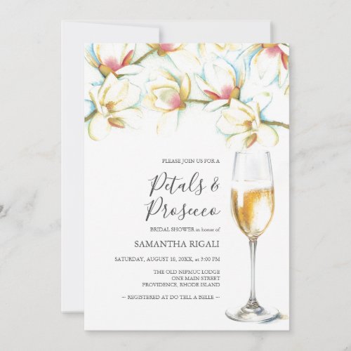 Petals and Prosecco White Floral Bridal Shower