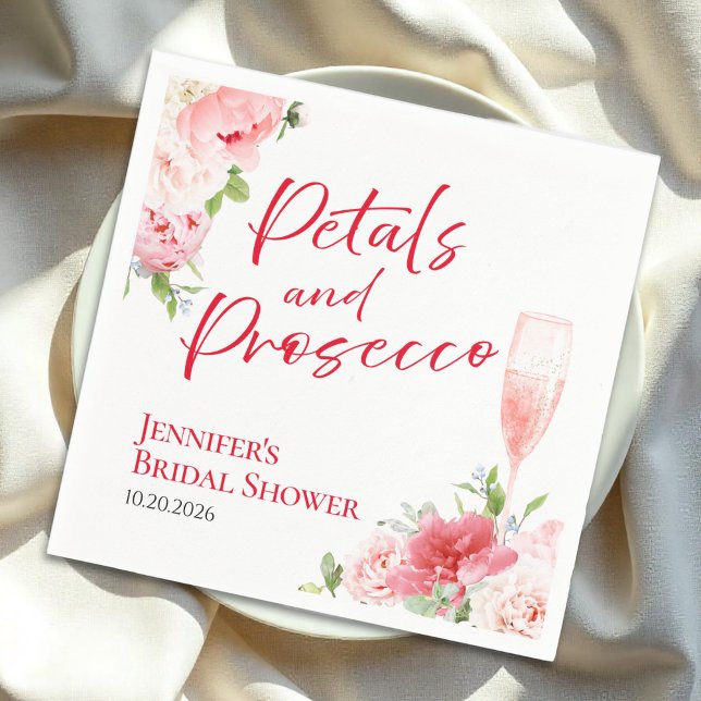 Petals and Prosecco | Wild Garden Bridal Shower Napkins (Creator Uploaded)