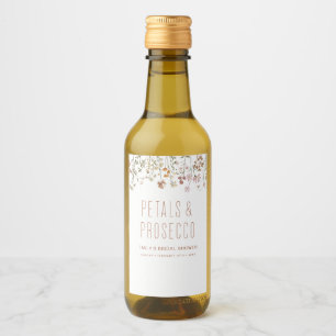 Petals and Prosecco Wildflower Bridal Shower Wine Label