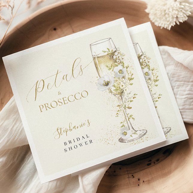 Petals and Prosecco Wildflowers Bridal Shower  Napkins (Creator Uploaded)