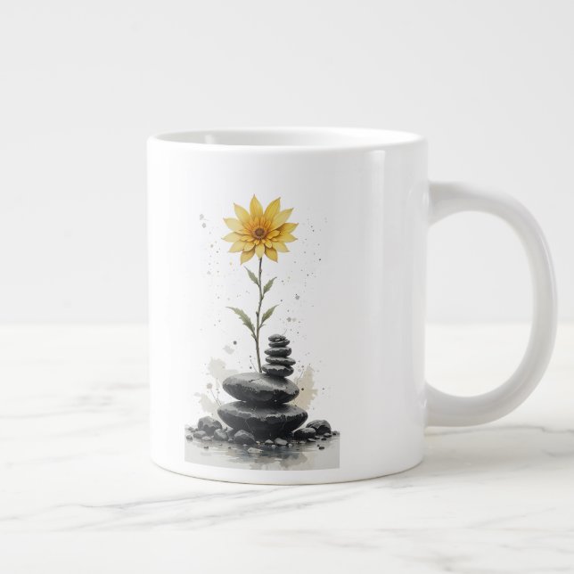 Petals and Stones Symphony Giant Coffee Mug (Right)