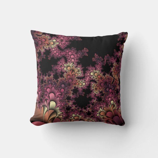 Petals and Thorns Fractal art Pillow (Front)