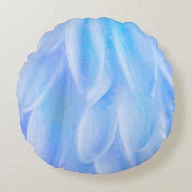 Petals Brushed Polyester Round Throw Pillow (Front)