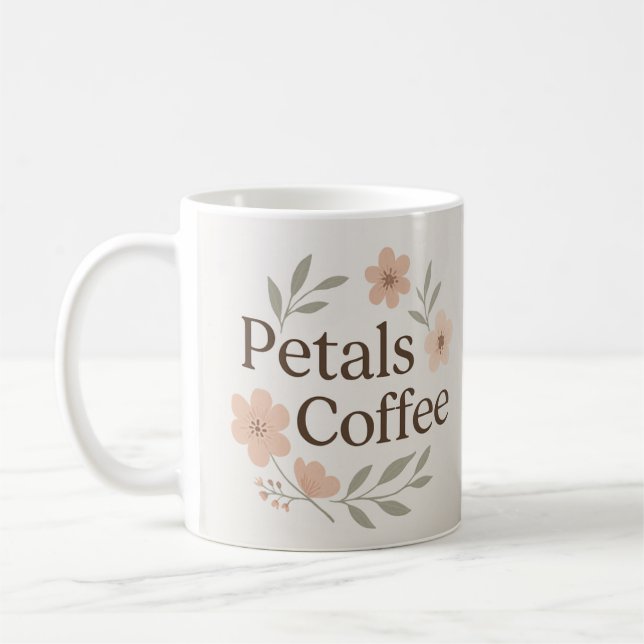 Petals & Coffee Floral Mug (Left)