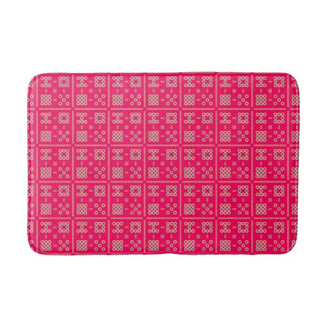 Petals & Donuts Pattern Bath Mat (Front)