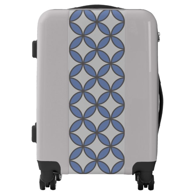Petals floral repeat circles diamond pattern luggage (Front)