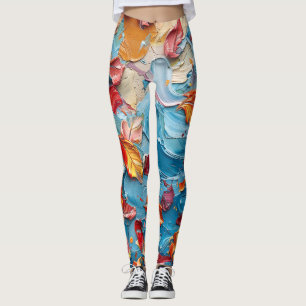 Petals in Motion – Expressive Abstract Floral Leggings