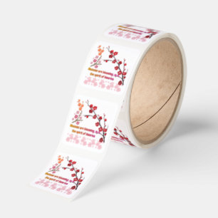 Petals in Pink Harmony white Square Sticker