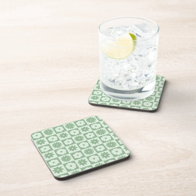 Petals In Silence 03. Floral Pattern. Beverage Coaster (Right Side)