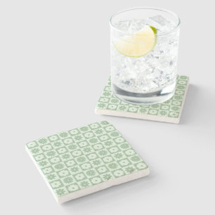Petals In Silence 03. Floral Pattern. Stone Coaster