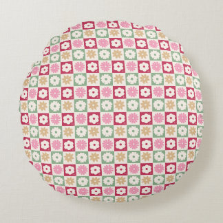 Petals In Silence 04. Floral Pattern. Round Pillow