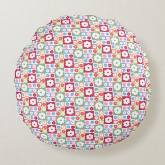 Petals In Silence 05. Floral Pattern. Round Pillow