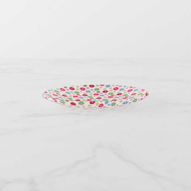 Petals In Silence 11. Floral Pattern. Trinket Tray (Angled)