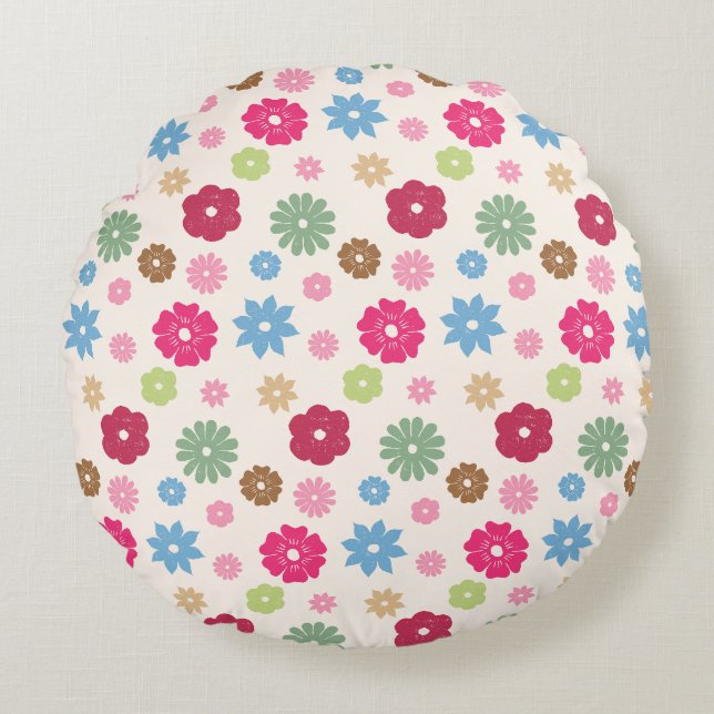Petals In Silence 11.  Round Pillow (Front)