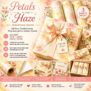 Petals in the Haze Wrapping Paper Sheets