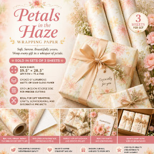 Petals in the Haze Wrapping Paper Sheets