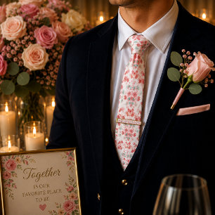 Petals in the Mist Gold Finish Tie Bar