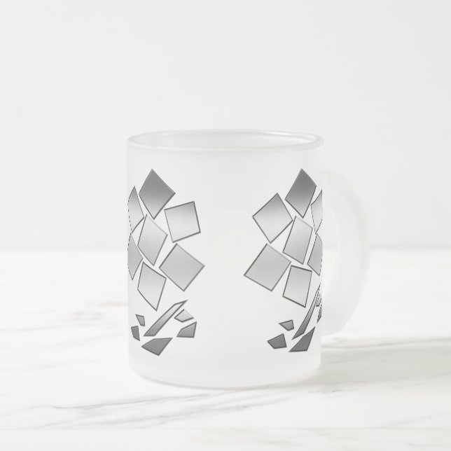 Petals of chrome frosted glass coffee mug (Front Right)