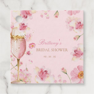 Petals, Pearls & Prosecco Bridal Shower Invitation Favor Tags