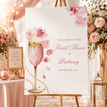 Petals, Pearls & Prosecco Bridal Shower Invitation