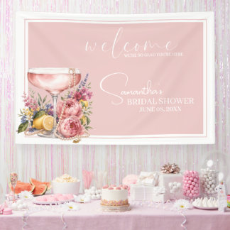 Petals, Pearls & Prosecco Bridal Shower Welcome Banner