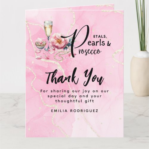 Petals Pearls Prosecco Favors Bridal Shower Card