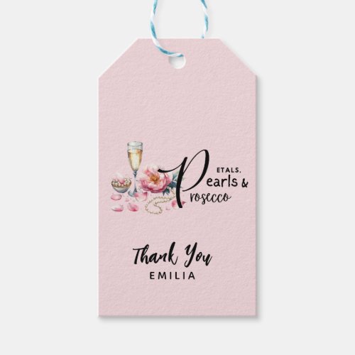 Petals Pearls Prosecco Favors Bridal Shower Gift Tags