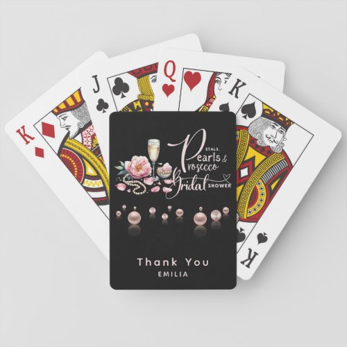 Petals Pearls Prosecco Favors Bridal Shower Playing Cards