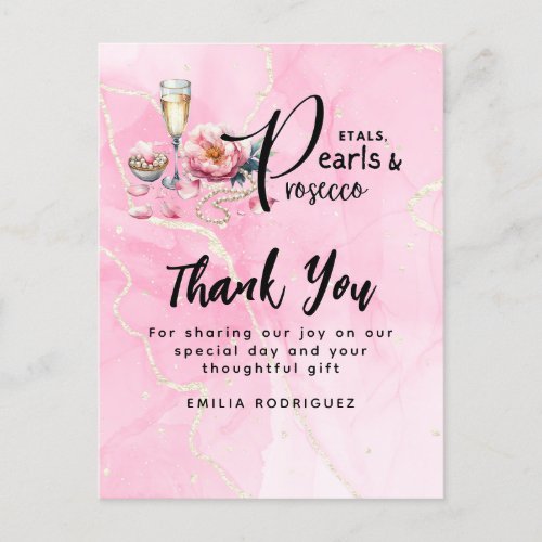Petals Pearls Prosecco Favors Bridal Shower Postcard