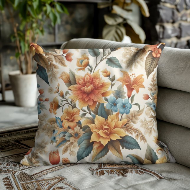 Petals & Poetry A Floral Affair Throw Pillow (Creator Uploaded)