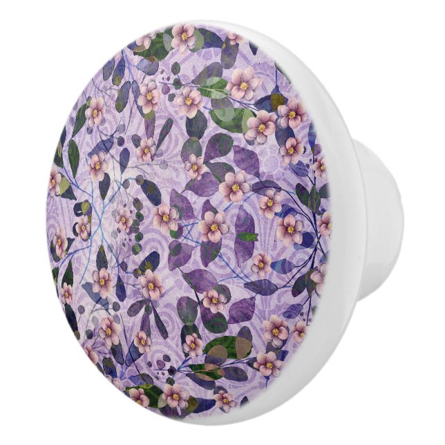 Petals & Poetry - Nature Inspired Floral Art -  Ceramic Knob (Right)