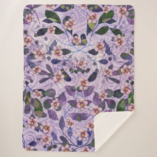 Petals & Poetry - Nature Inspired Floral Art - Sherpa Blanket