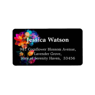 🌈Petals & Pride – Rainbow Floral Address Label