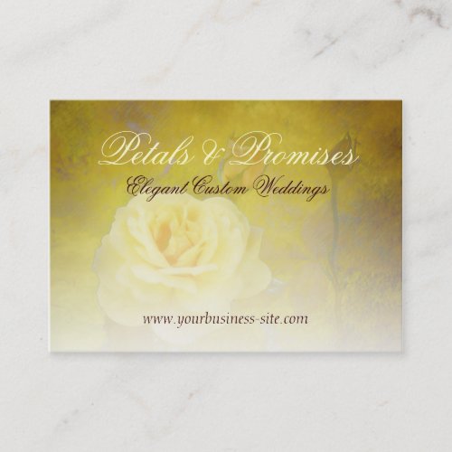 Petals  Promises Antique Yellow Rose Business Card