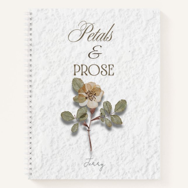 Petals & Prose Personalized Floral  Notebook (Front)