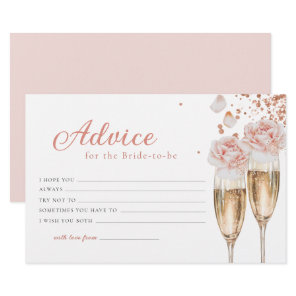 Petals & Prosecco Advice Card Bridal Shower
