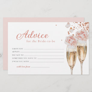 Petals & Prosecco Advice Card Bridal Shower