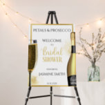Petals & Prosecco Black Gold Bridal Shower Welcome Foam Board<br><div class="desc">Our "Petals and Prosecco" welcome sign is the perfect addition to your bridal shower celebration. The sign features a beautiful black and gold design with a champagne bottle and prosecco glass in the center, adding a touch of elegance and glamour to your event. The delicate floral details and the theme...</div>