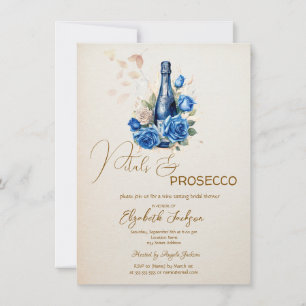 Petals & Prosecco Blue Roses Champagne Invitation