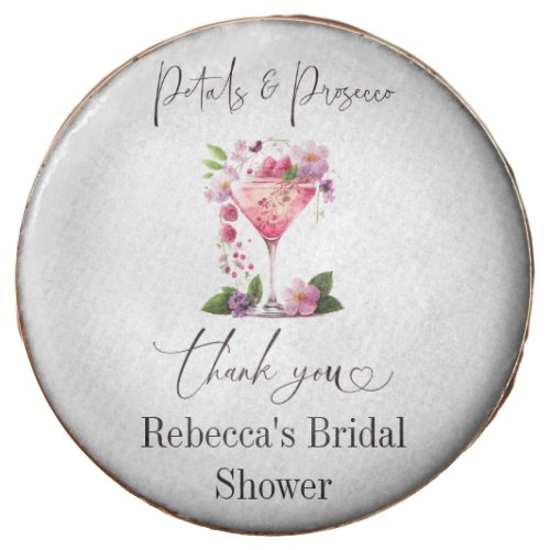 Petals  Prosecco Blush Pink Floral Bridal Shower Chocolate Covered Oreo