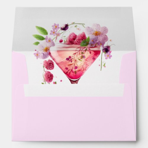 Petals  Prosecco Blush Pink Floral Bridal Shower Envelope