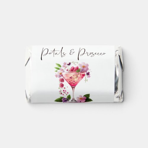 Petals  Prosecco Blush Pink Floral Bridal Shower Hersheys Miniatures
