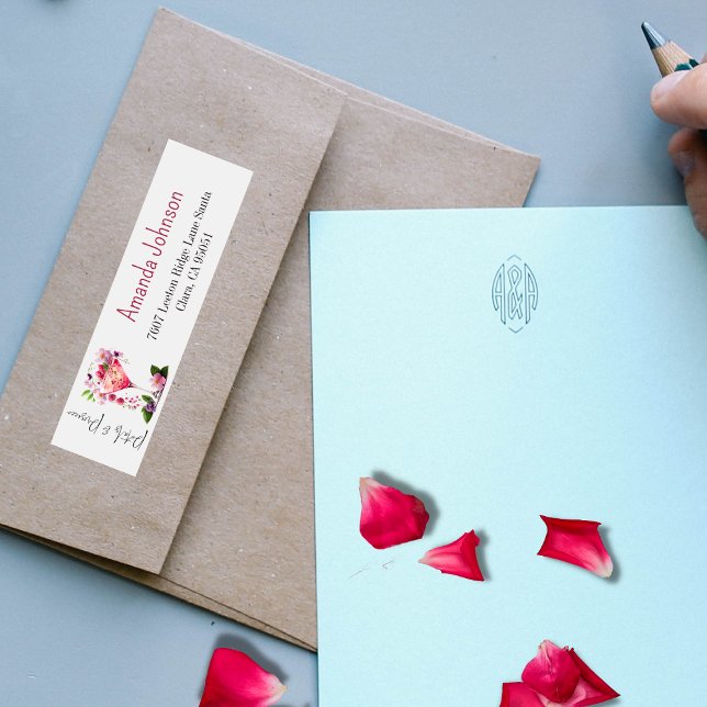 Petals & Prosecco Blush Pink Floral Bridal Shower  Label (Creator Uploaded)