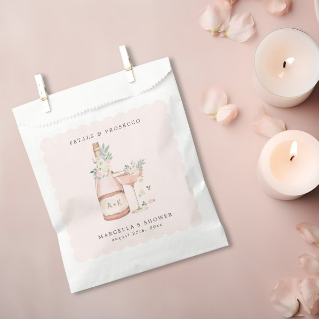Petals & Prosecco Bridal Shower Bachelorette Favor Bag (Creator Uploaded)
