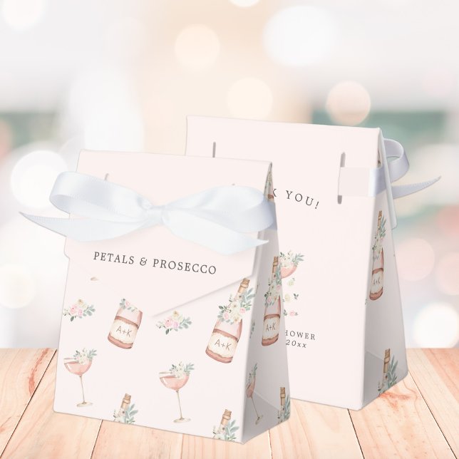 Petals & Prosecco Bridal Shower Bachelorette Favor Boxes (Creator Uploaded)