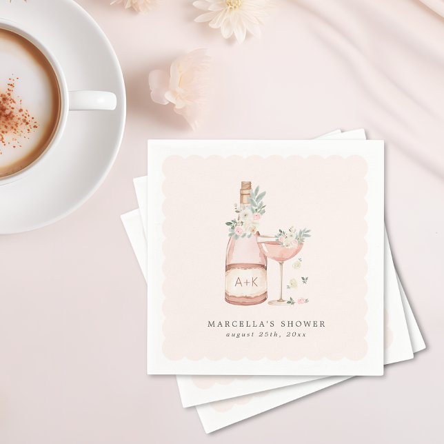 Petals & Prosecco Bridal Shower Bachelorette Napkins (Creator Uploaded)
