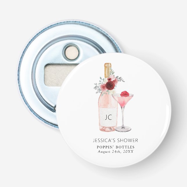 Petals & Prosecco Bridal Shower Bottle Opener (Front)