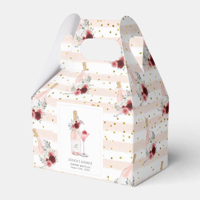 Petals & Prosecco Bridal Shower Favor Boxes (Front Side)
