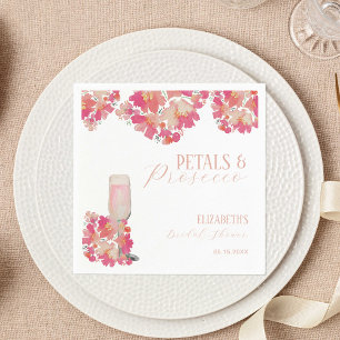 Petals & Prosecco Bridal Shower Floral Pink Napkins