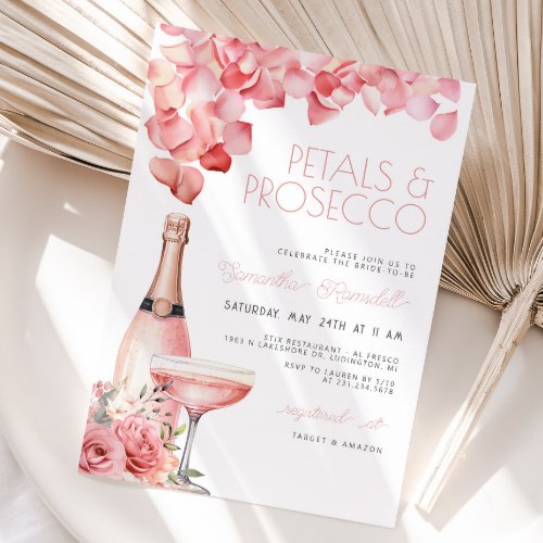 Petals  Prosecco Bridal Shower Invitation